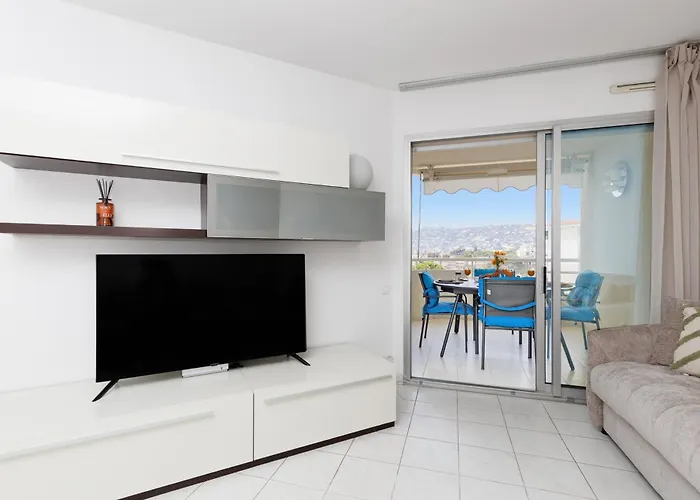 Grand 2 Pieces Climatise Dans De Standing Avec Vue Piscine Au Bord De La Daire Antibes